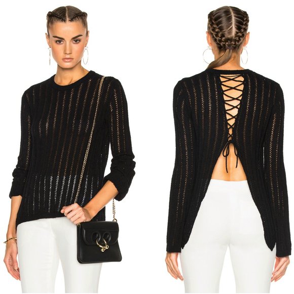 A.L.C. Sweaters - NWT A.L.C. Miguel Lace Up Back Sweater Black M